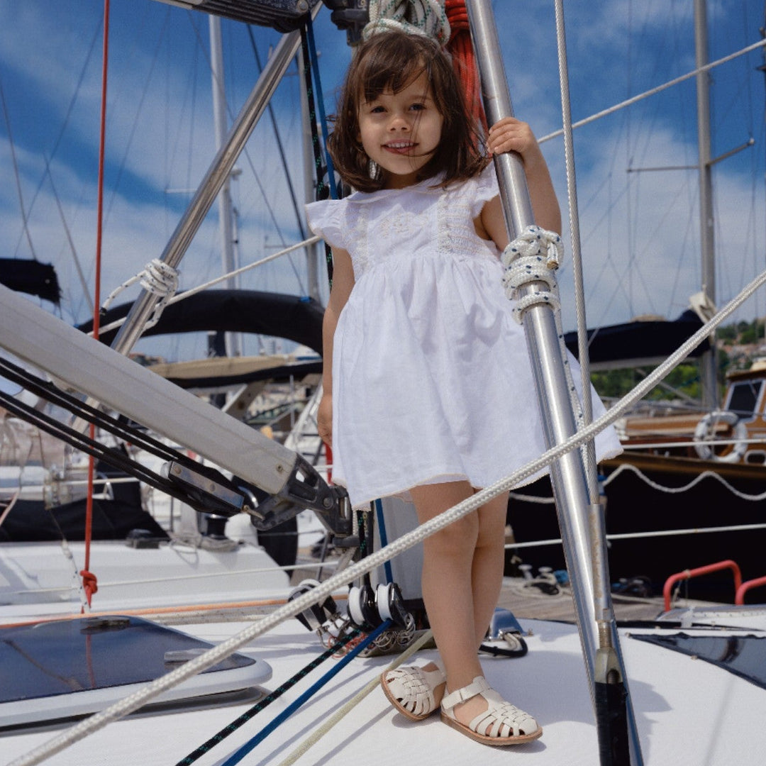 Deolinda White & Beige Dress & Bloomers