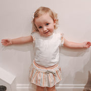 White Top & Stripe Bloomers