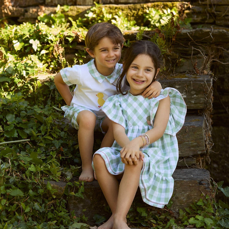 Deolinda Green Gingham Dress