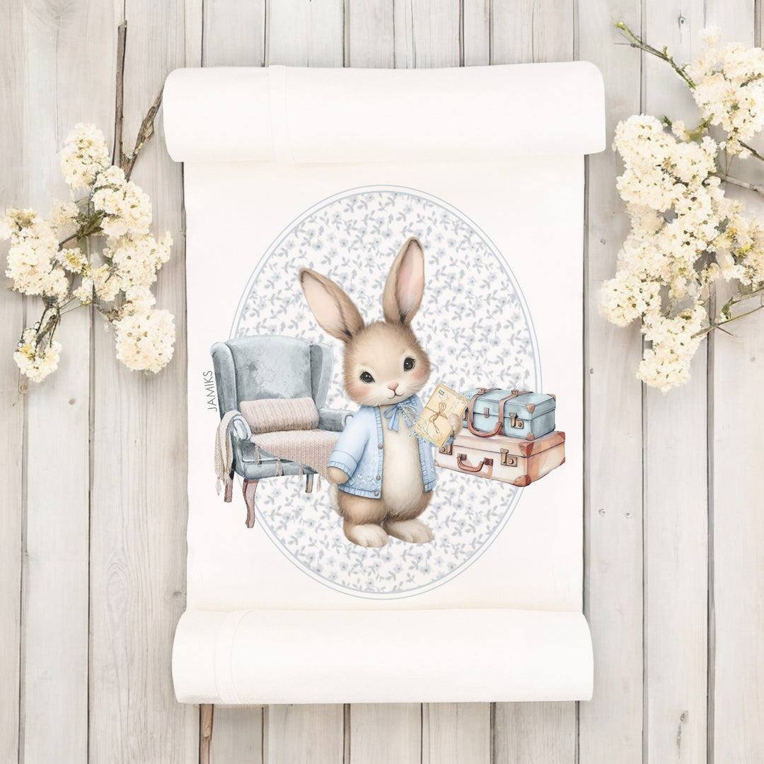Jamiks Ecru Velour Rabbit Swaddle