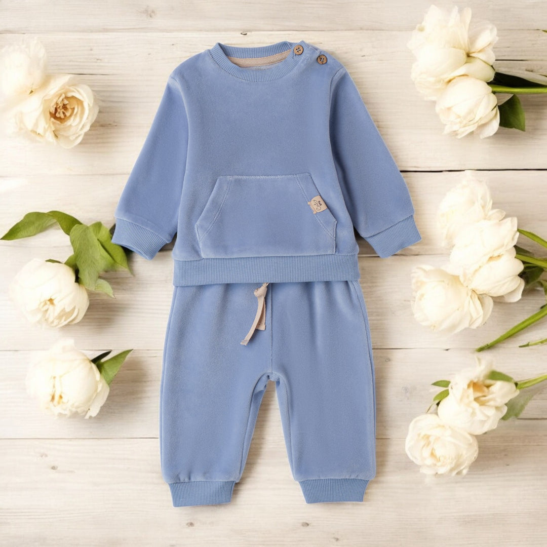 iDO Blue Velour Leisure Set