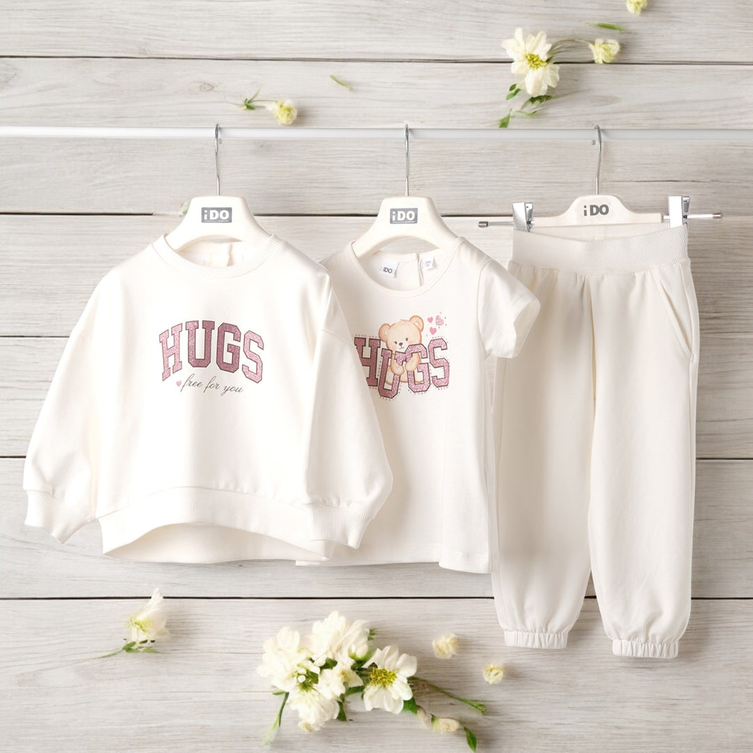 iDO Girls White 3 Piece Leisure Set