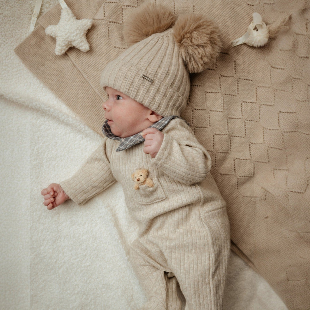 Jamiks Beige Teddy Sleepsuit