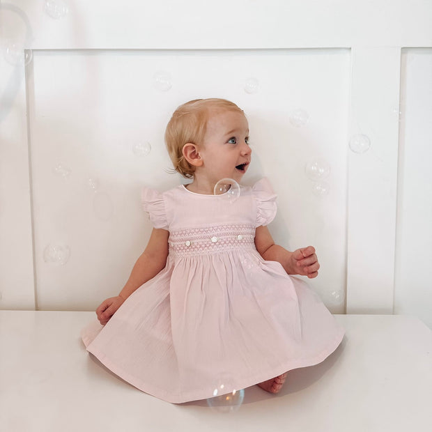 BABIES STRAIGHT NECK ONE PIECE WITH BOWS FLAMENCO ROSE main image 1