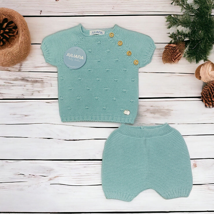 Green Knitted Top & Short Set