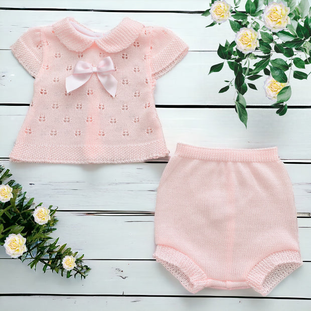 Pink Knitted Top & Bloomers