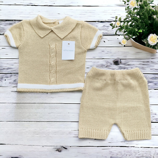 Biscuit Knitted Top & Shorts Set