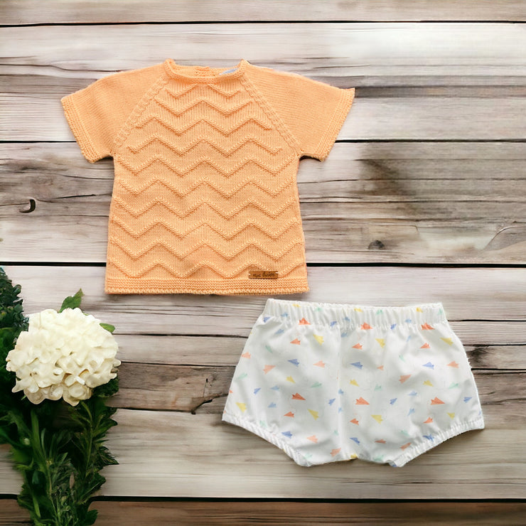 Peach Knitted Top & Jam Pants