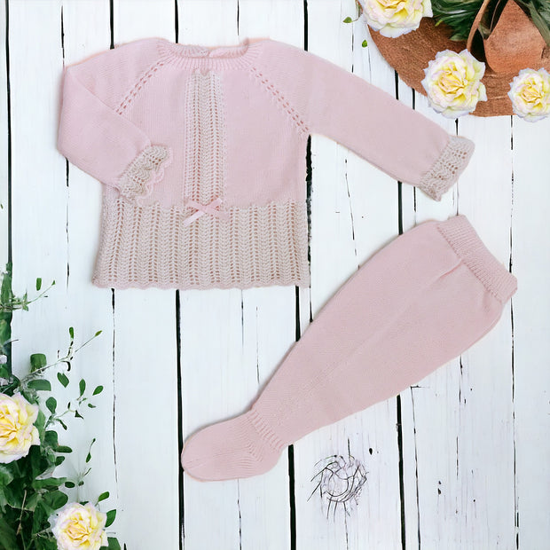 Pink & Cream Knitted Set