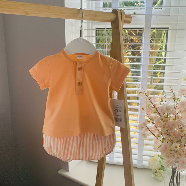 Orange T-Shirt & Candy Stripe Jam Pants Set