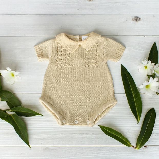 Biscuit Knitted Romper