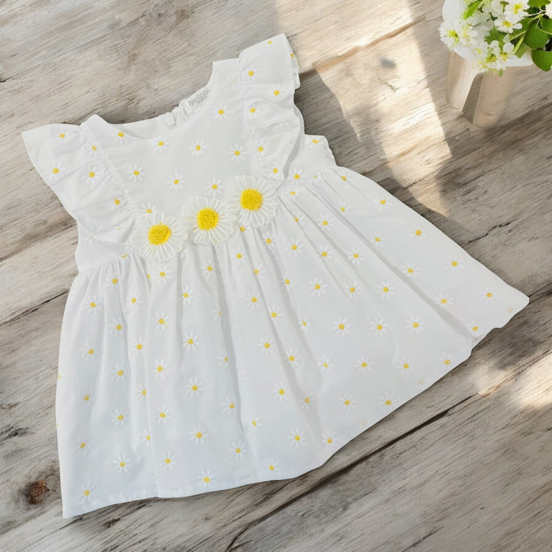 Deolinda White Daisy Print Dress