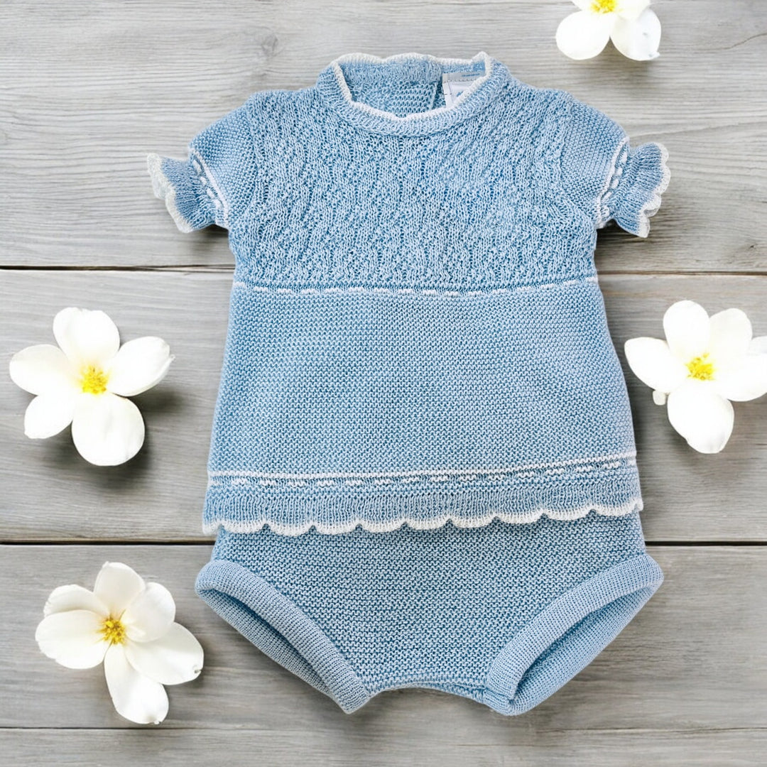 Sardon Blue Knitted Jam Pant Set