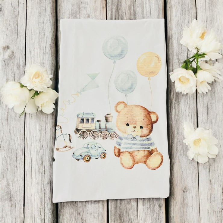 Jamiks kids fashion White & Blue Bear Swaddle