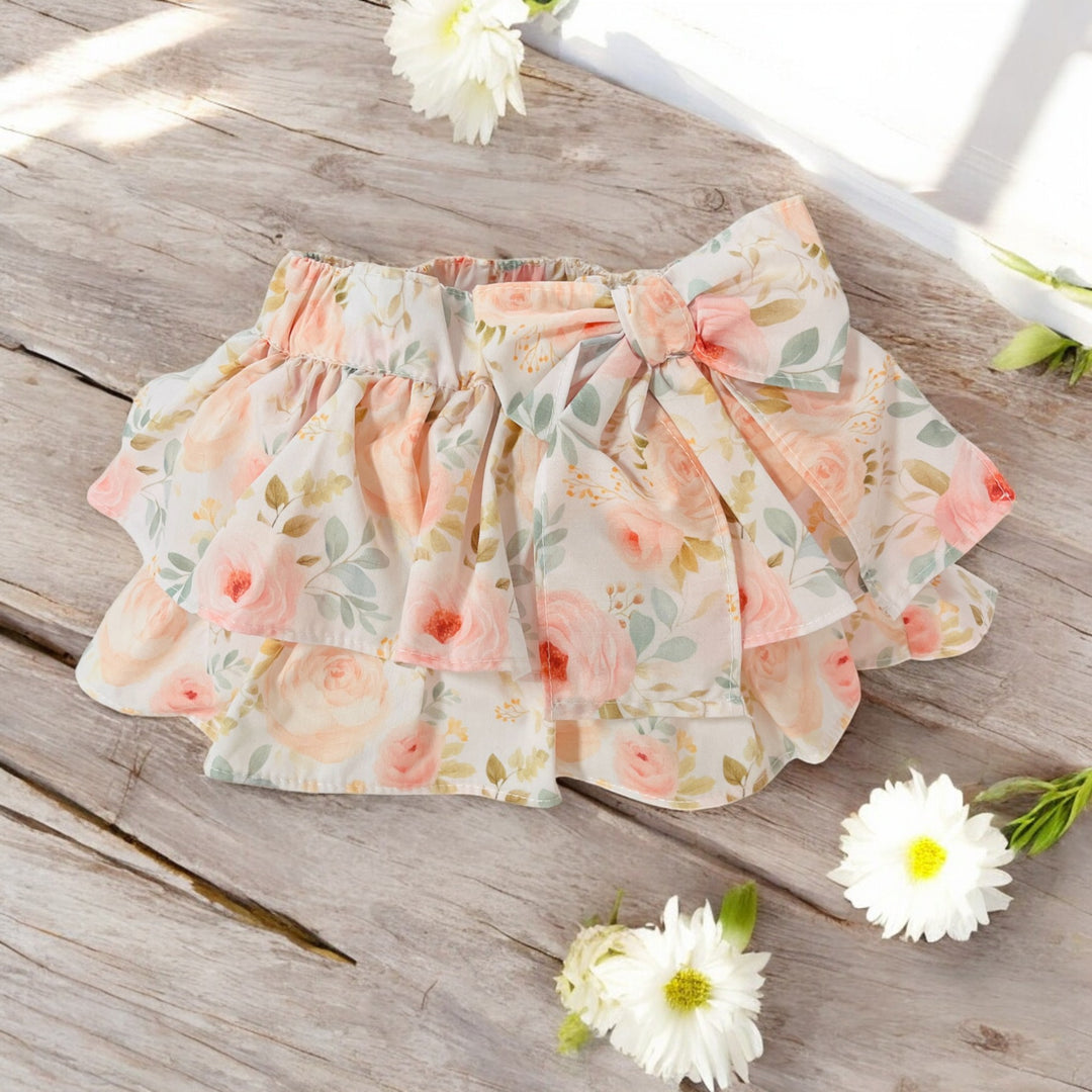 Puro Mimo Pastel Peach & Pink Floral Bloomers