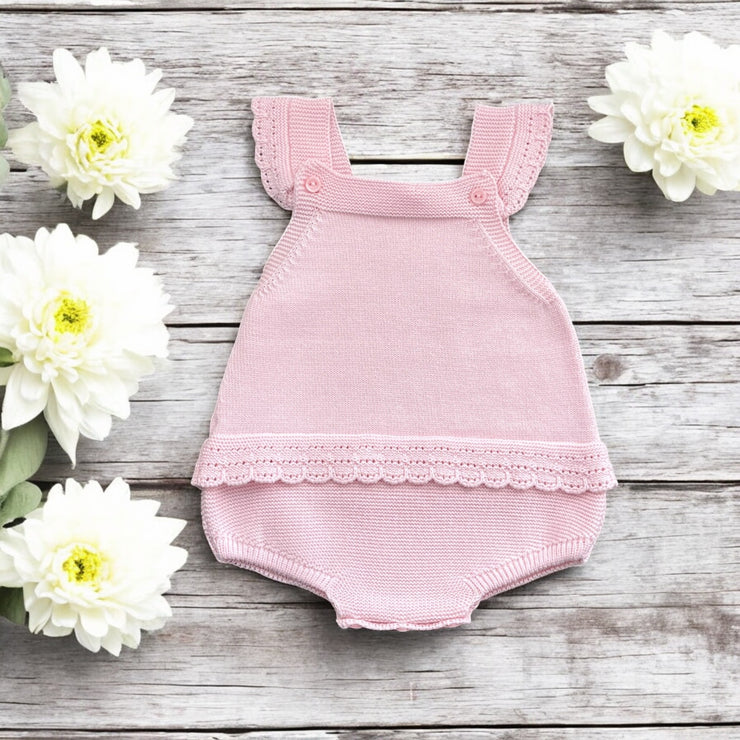 Artesania Granlei Pink Knitted Ruffle Romper