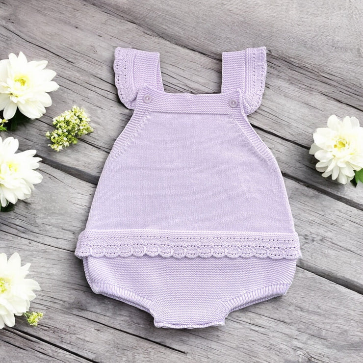 artesania granlei Lavender Knitted Ruffle Romper