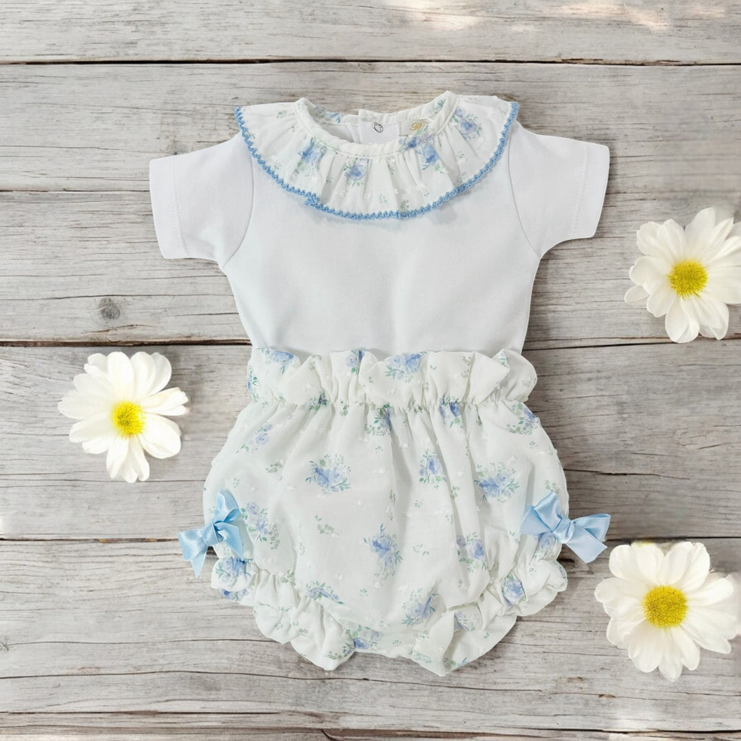 Rigola Little Blue Rose Bodysuit & Bloomers
