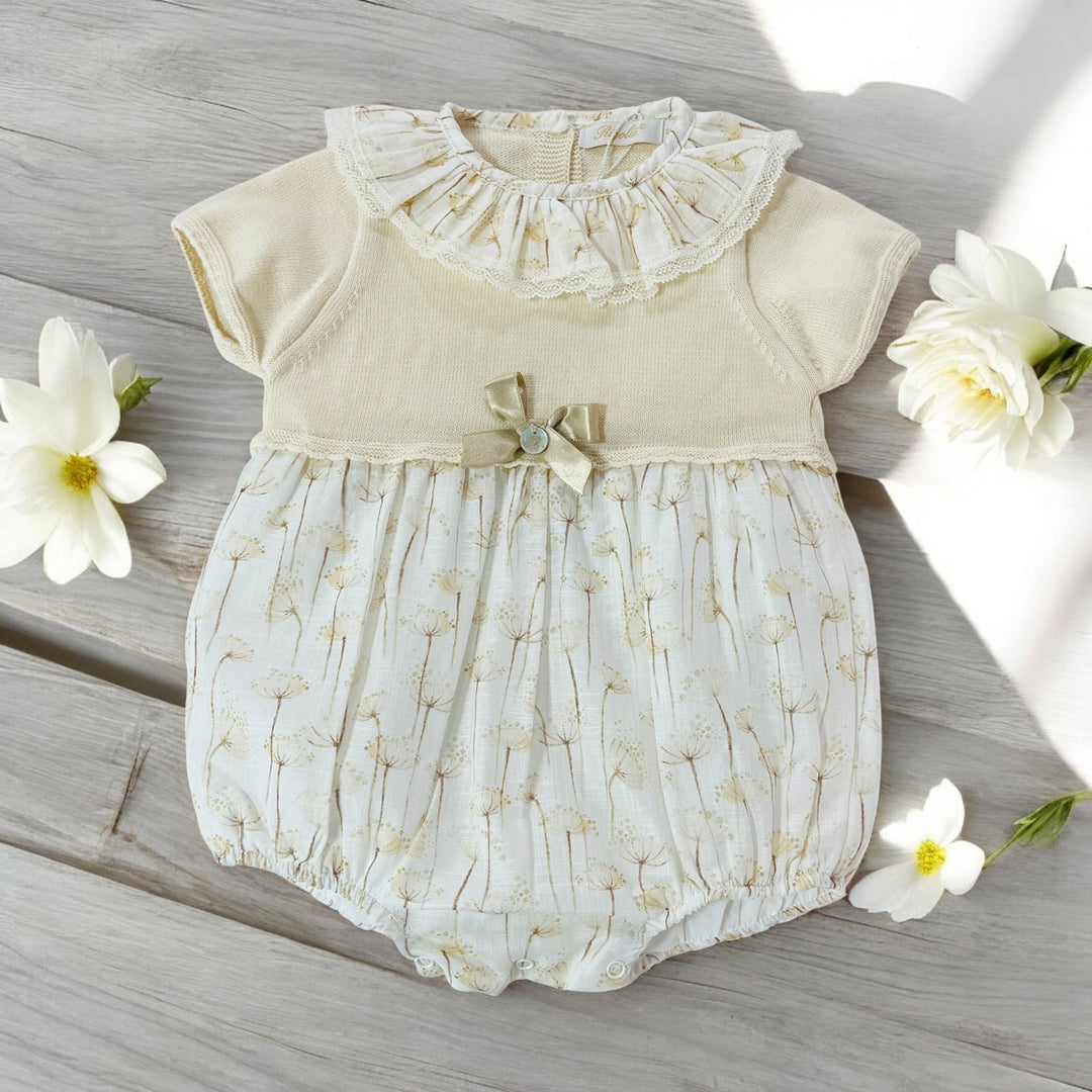 Rigola Oatmeal Half Knit Organic Romper