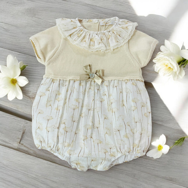Rigola Oatmeal Half Knit Organic Romper