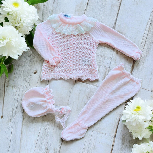 Juliana Pink Three Piece Knitted Set