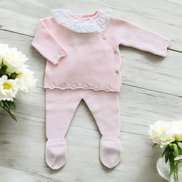 Martin Aranda Pink Ruffle Knitted Set