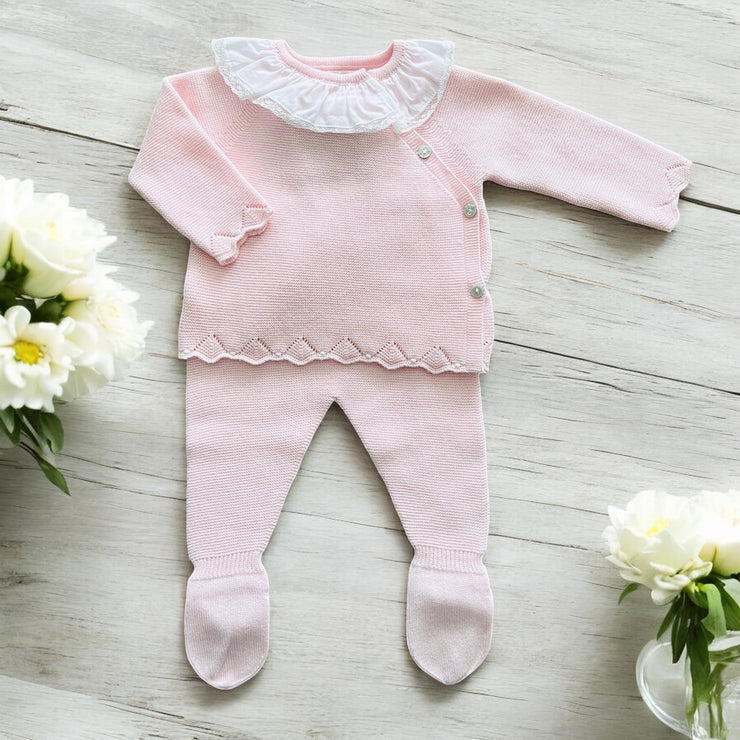 Martin Aranda Pink Ruffle Knitted Set