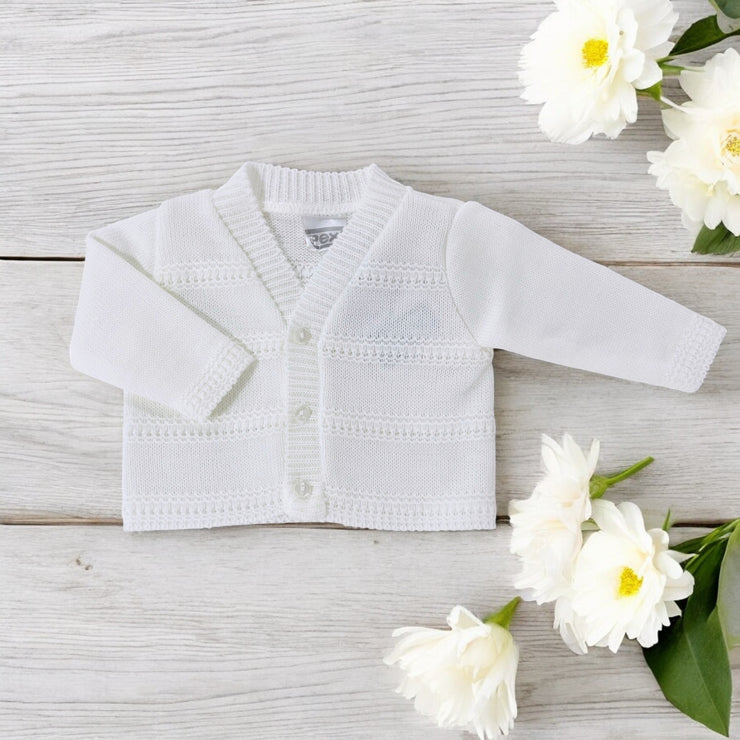 Pex White Knitted Cardigan