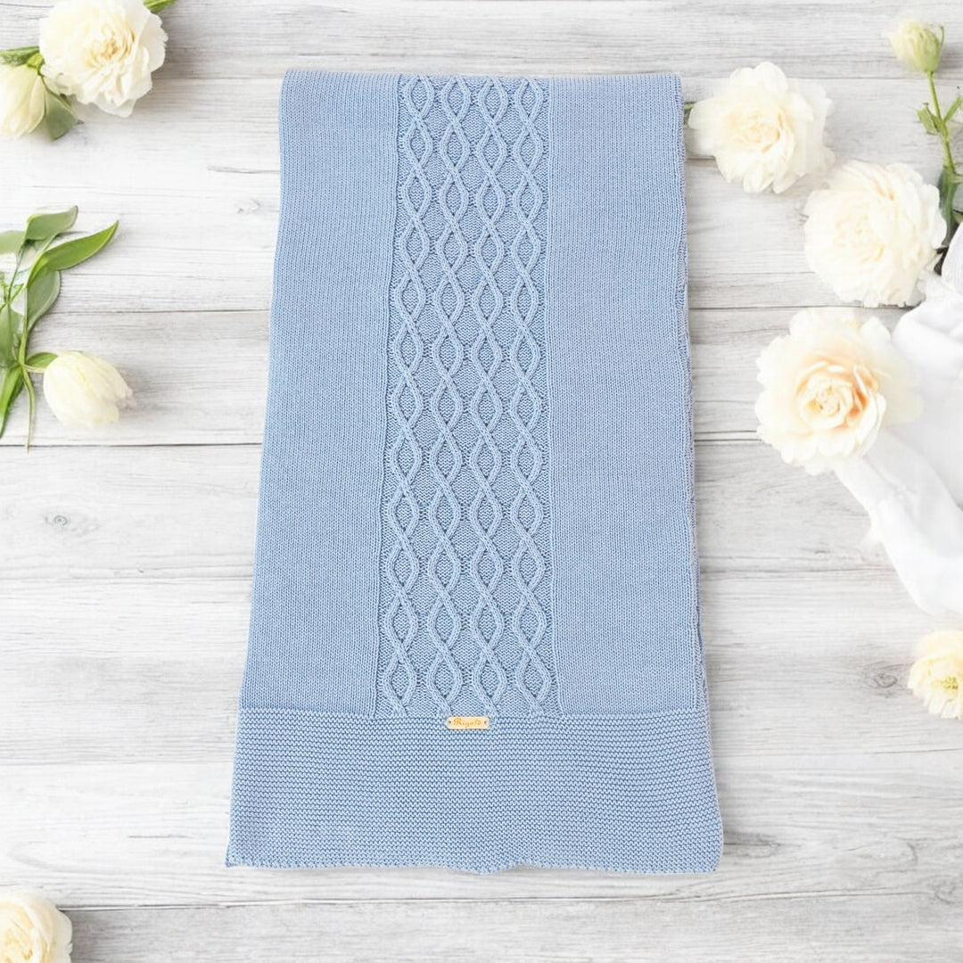Blue Organic Knitted Shawl