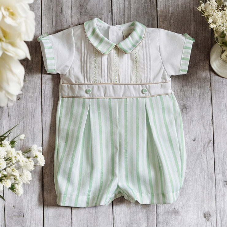 Pretty Originals Green & White Stripe Romper
