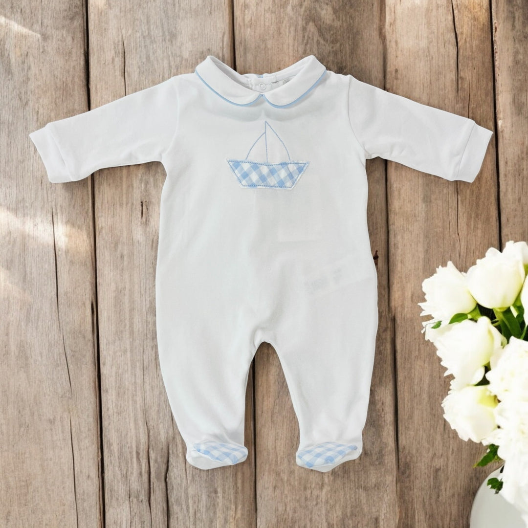 Coccode White Sailboat Sleepsuit