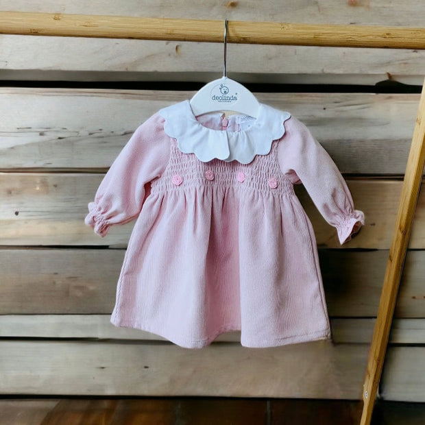 BABIES STRAIGHT NECK ONE PIECE WITH BOWS FLAMENCO ROSE