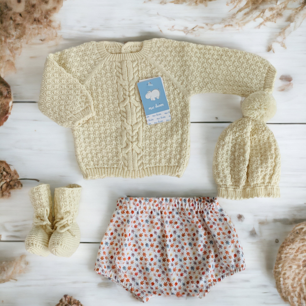 Oatmeal Knitted Jam Pants Set