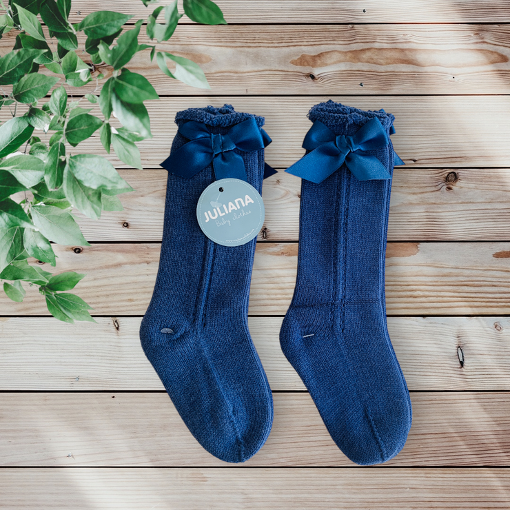 Royal Blue Bow Socks