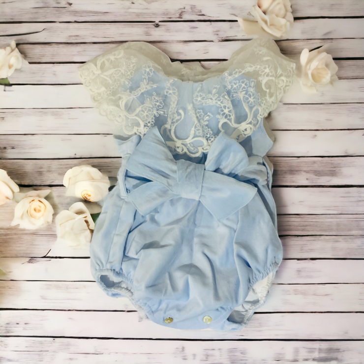 Blue Velvet Tulle Romper