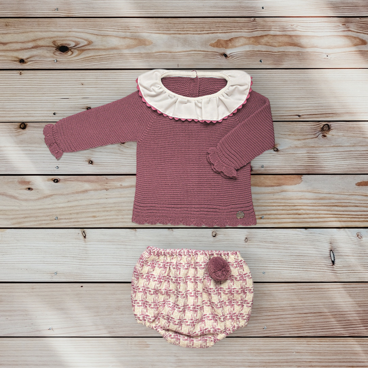 Aubergine Knitted Top & Bloomers