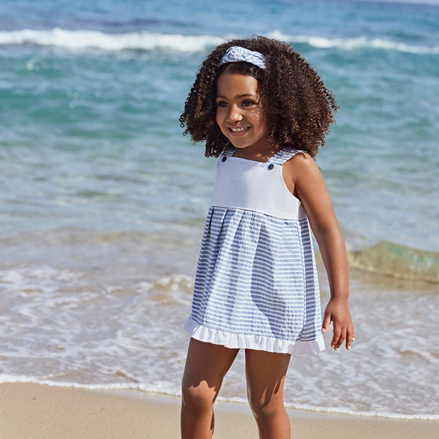 Midnight Blue & White Stripe Dress