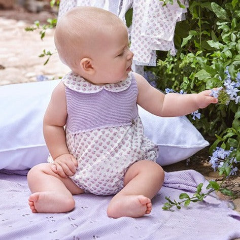 Lilac Half Knit Berry Romper