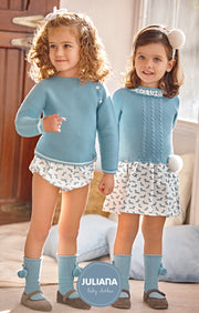 Duck Egg Blue Knitted Top & Jam Pants