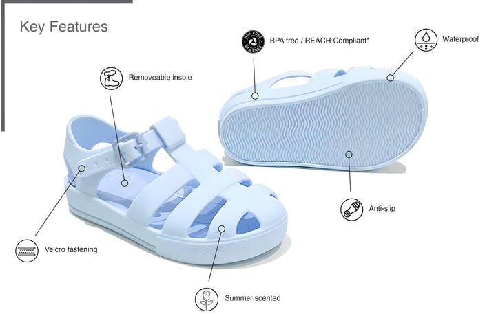 Marena Clear & White Jelly Sandals size guide