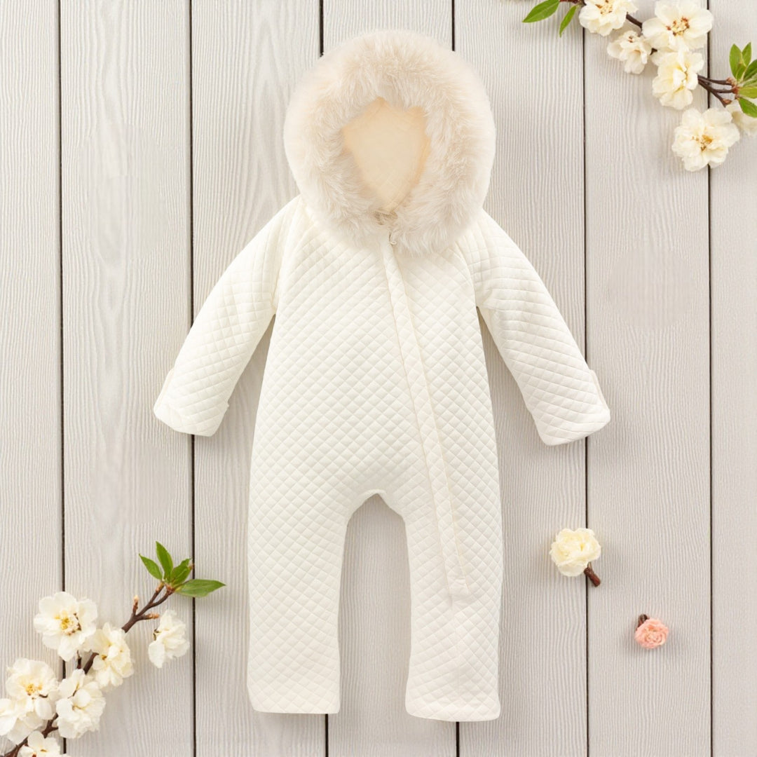 Jamiks Cream Quilted Snowsuit