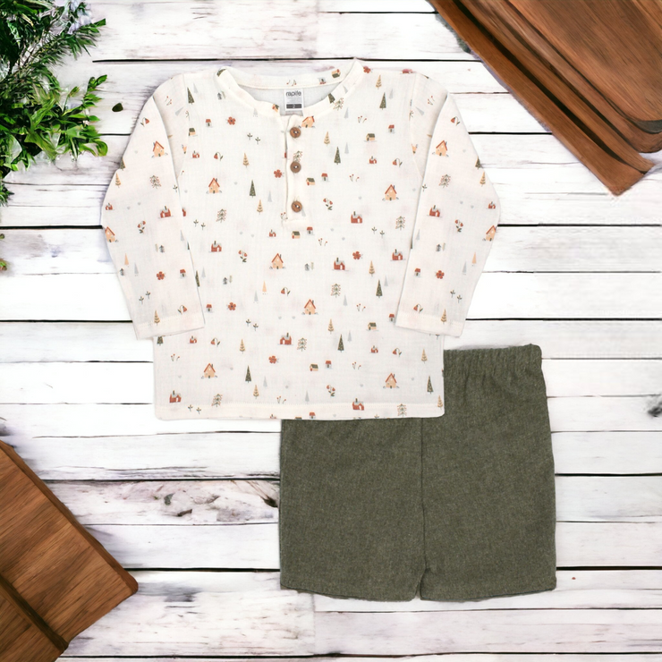 Woodland shirt & Green Shorts