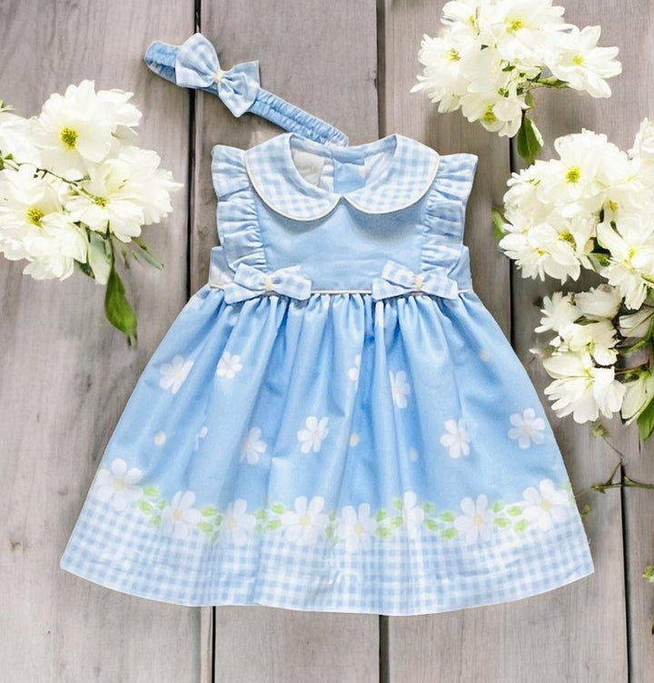 Pretty Originals Blue & White Daisy Print Dress