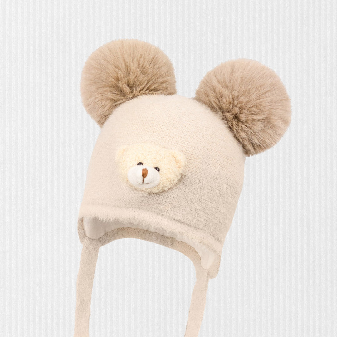 Jamiks Oatmeal & Beige Knitted Teddy Hat