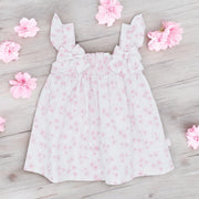 "Laura" White & Pink Floral Dress