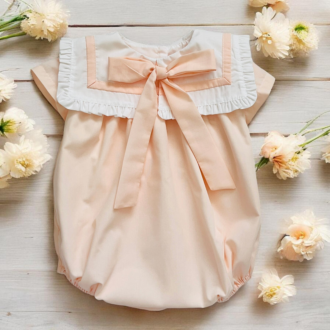 Puro Mimo Peach & White Romper
