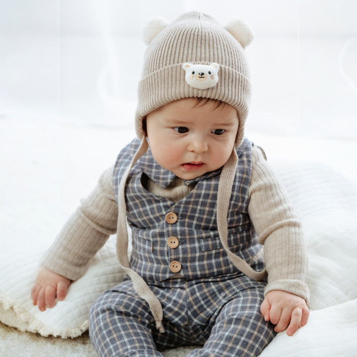 Latte Knitted Teddy Hat