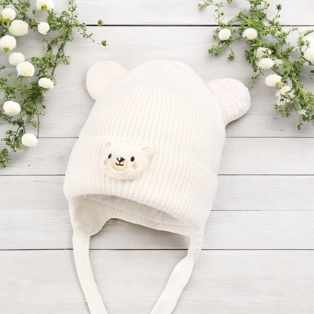 Jamiks Cream Knitted Teddy Hat