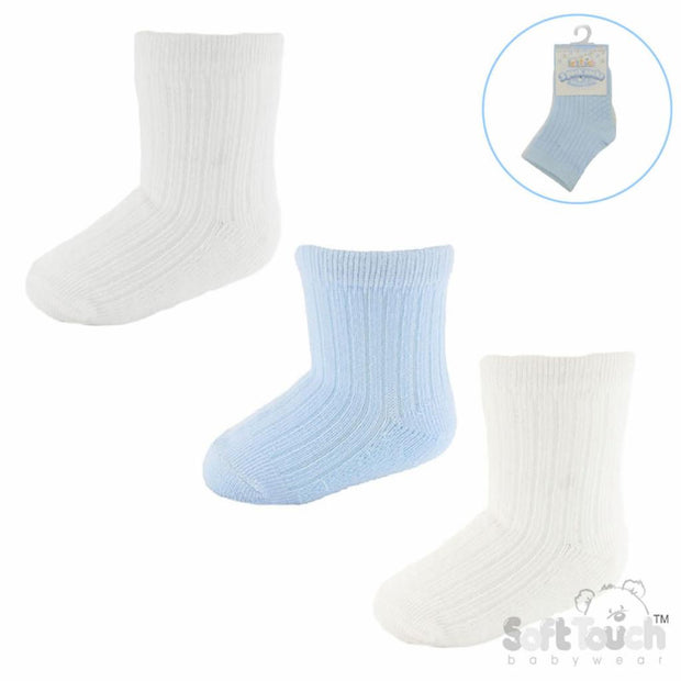 Blue White & Cream Ankle Socks