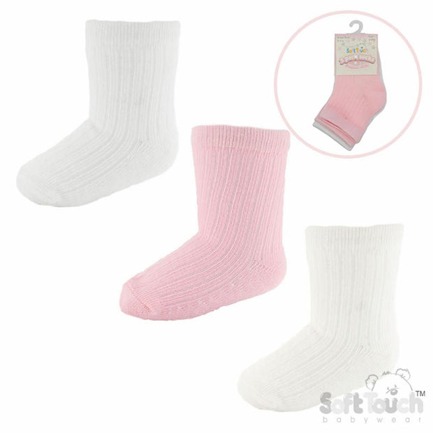 Pink White & Cream Ankle Socks